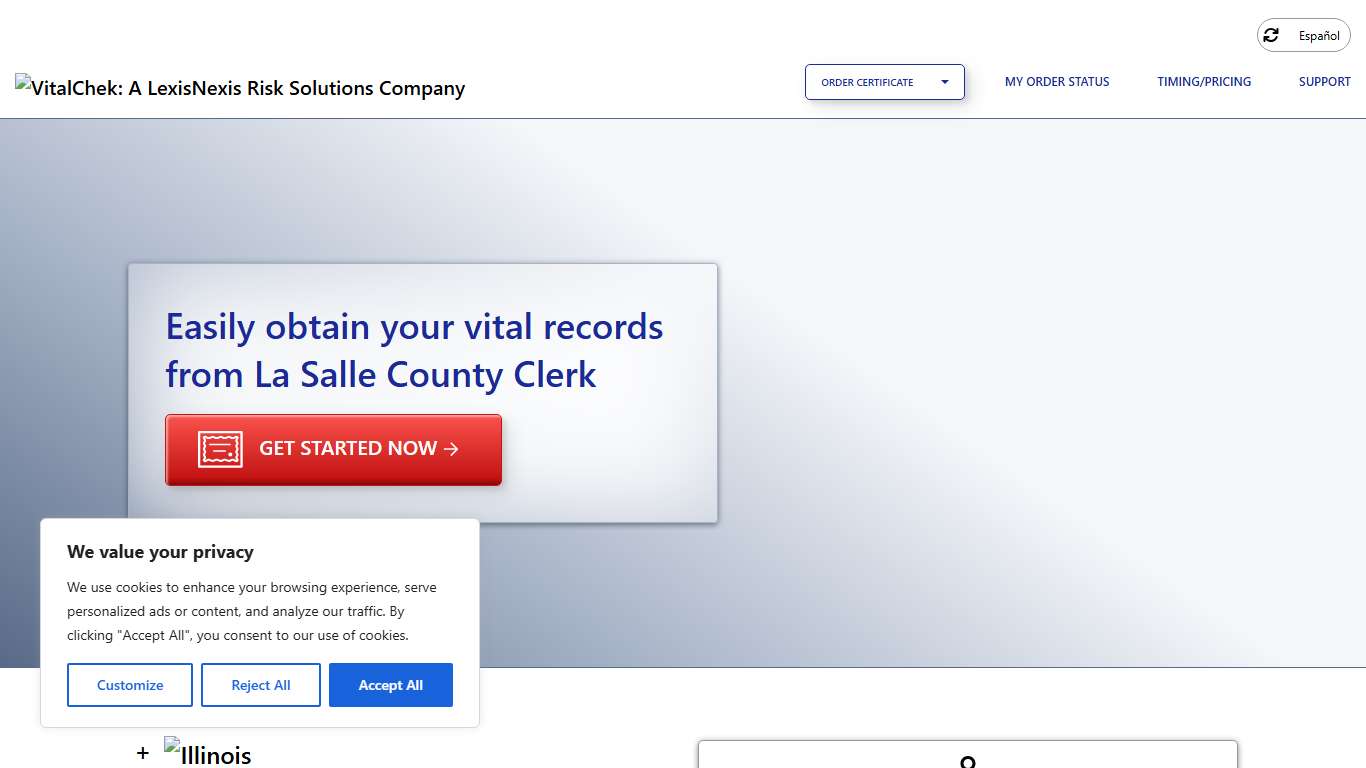 La Salle County Clerk (IL) | Order Certificates - VitalChek
